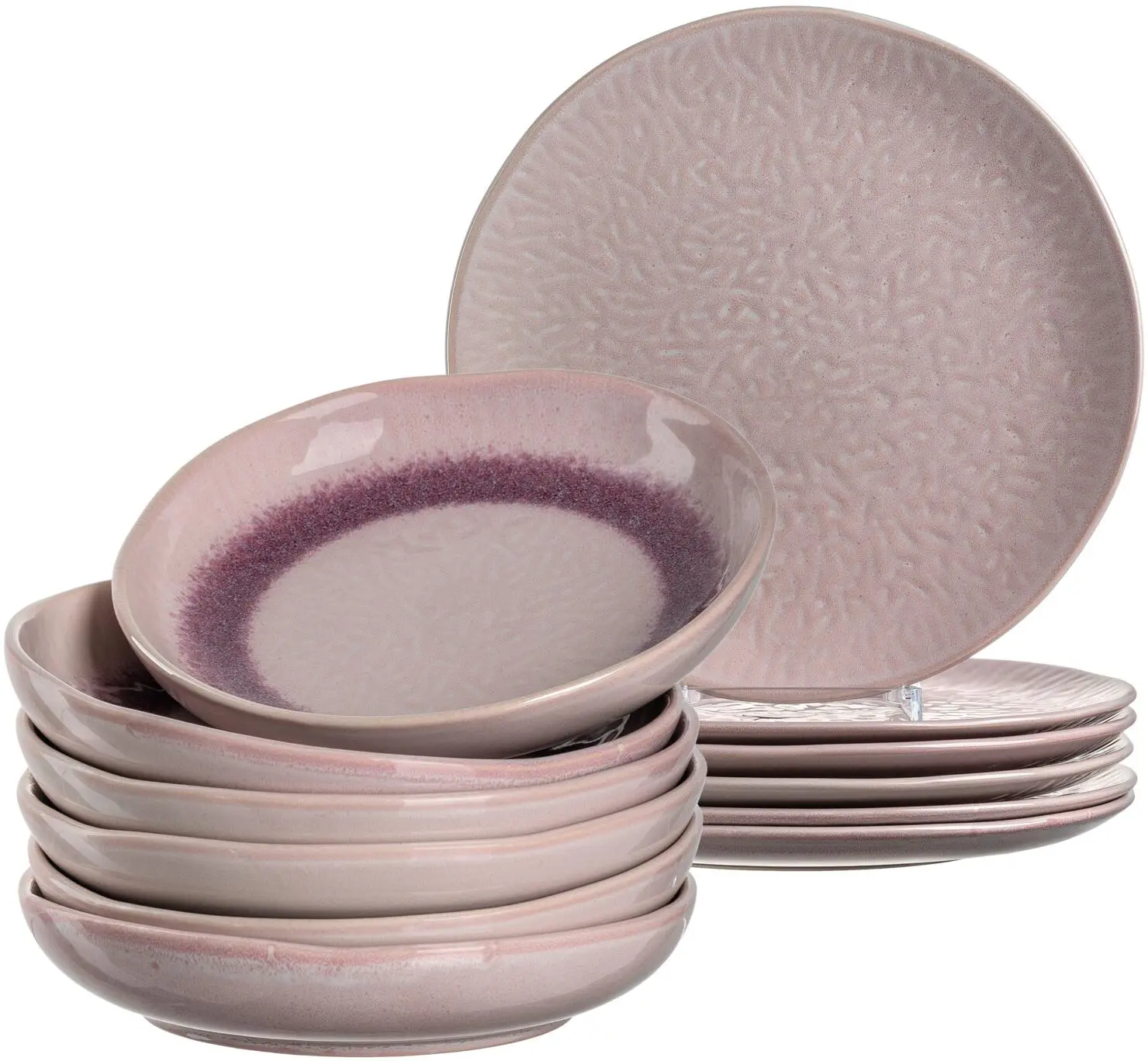 Leonardo Tellerset MATERA 12-teilig Rosé Keramik