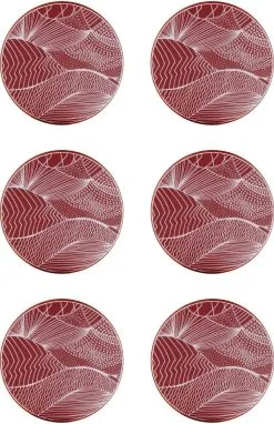 Ary Trays Åry Trays Untersetzer Japanische Landschaft Red Earth Rund