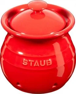 Staub Knoblauch Vorratstopf In Kirschrot
